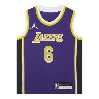Jordan Brand NBA Los Angeles Lakers Statement Edition Youth Jersey 'LeBron James #6' Purple 2021 (DR1055-504)