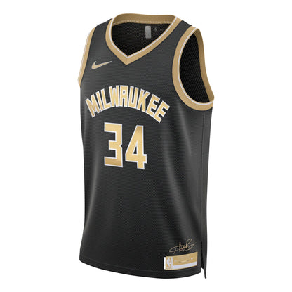 Nike NBA Milwaukee Bucks Select Series Swingman Jersey 'Giannis Antetokounmpo #34' Black 2023 (FN5911-053)