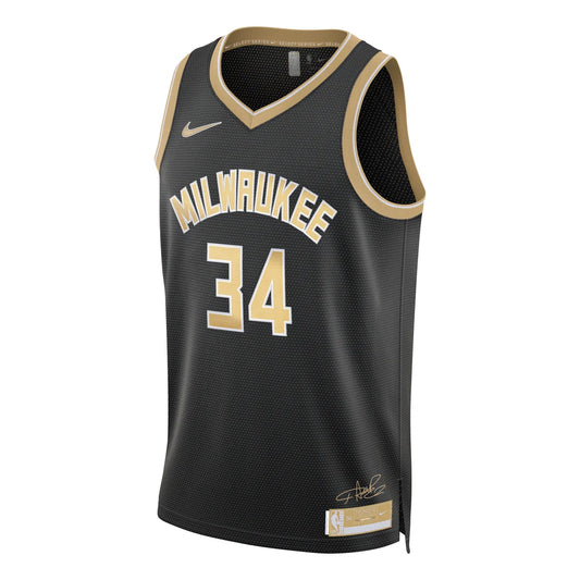 Nike NBA Milwaukee Bucks Select Series Swingman Jersey 'Giannis Antetokounmpo #34' Black 2023 (FN5911-053)