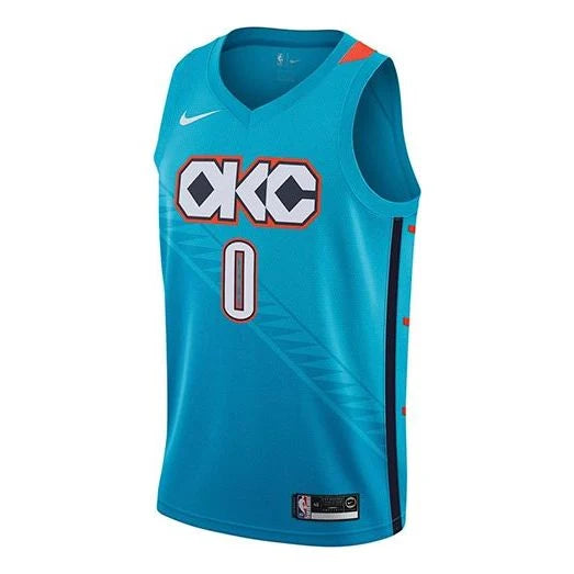 Nike NBA Thunder City Edition Jersey 'Russell Westbrook #0' Teal 2018 (AJ4632-445)