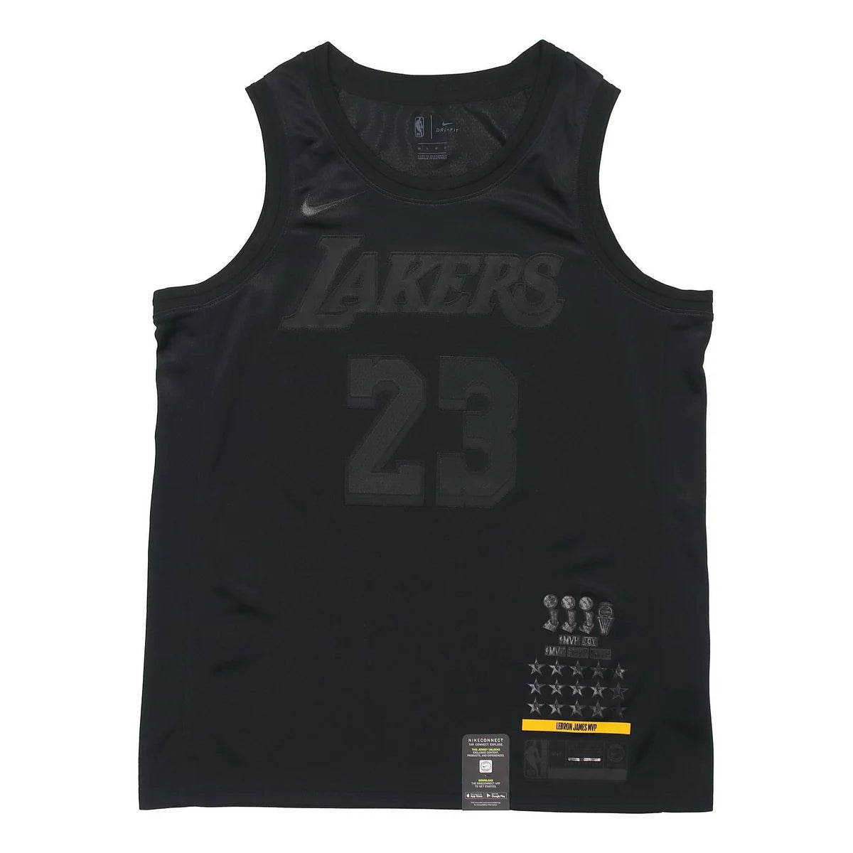 Nike NBA Lakers NikeConnect MVP Jersey 'LeBron James #23' Black (CI2030-010)