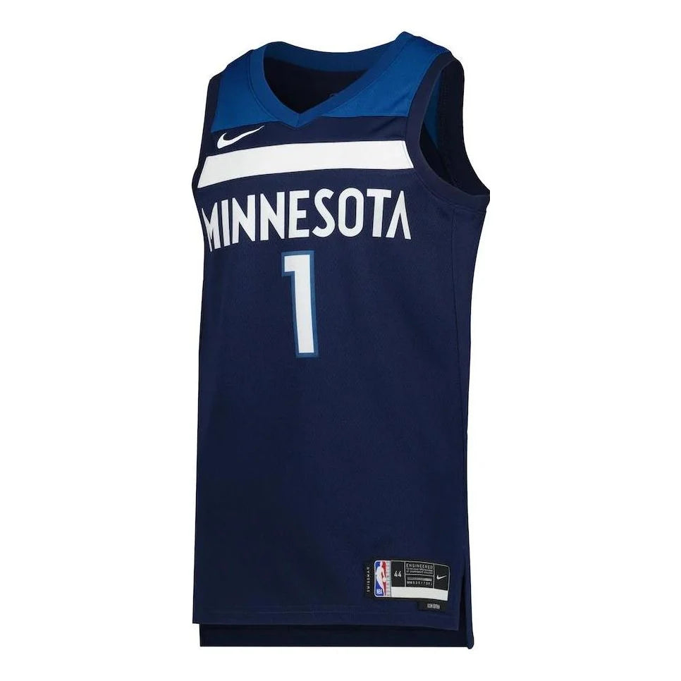 Nike NBA Timberwolves Icon Edition Jersey 'Anthony Edwards #1' Navy 2022 (DN2013-421)