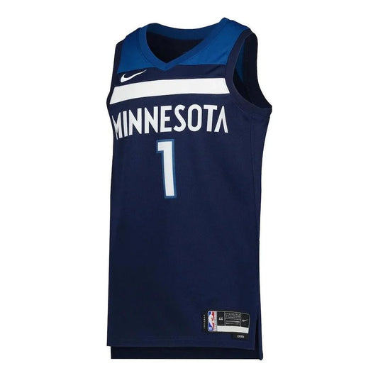 Nike NBA Timberwolves Icon Edition Jersey 'Anthony Edwards #1' Navy 2022 (DN2013-421)