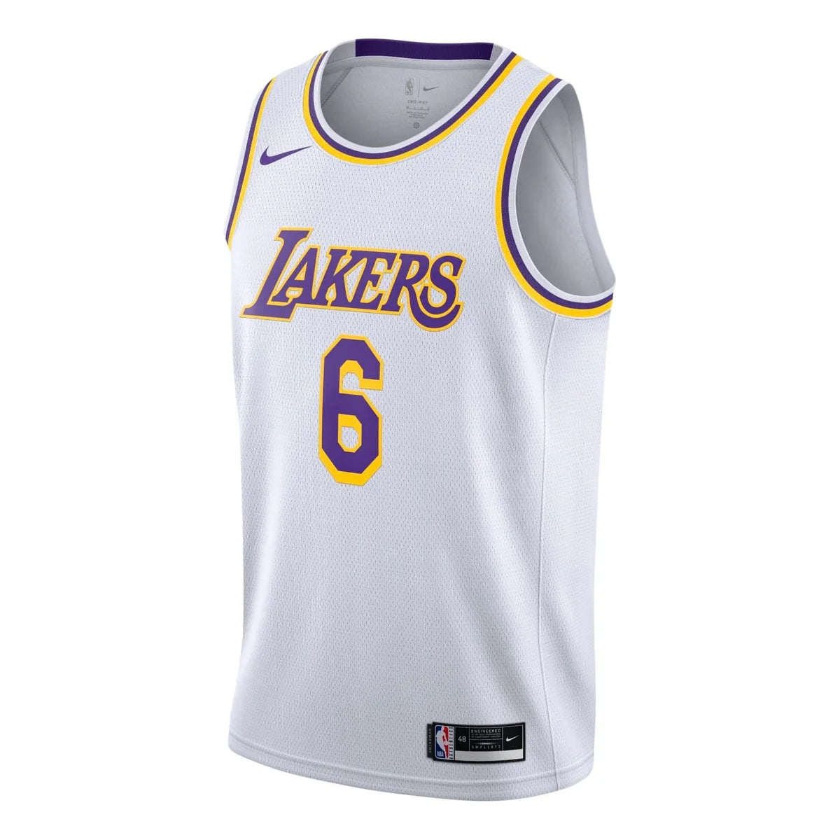 Nike NBA Los Angeles Lakers Association Edition Swingman Jersey 'LeBron James #6' White (CW3595-103)