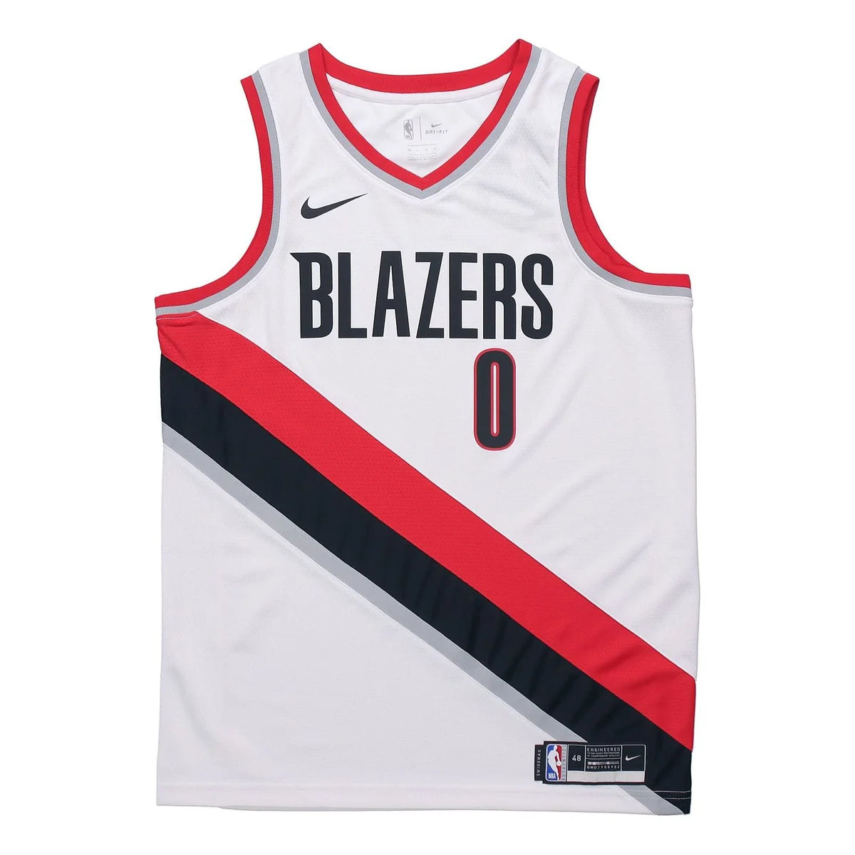 Nike NBA Portland Trail Blazers Association Edition Jersey 'Damian Lillard #0' White 2020-21 (CW3607-106)