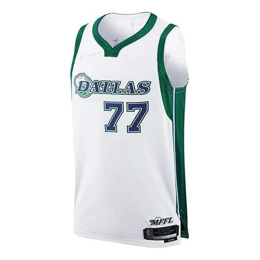 Nike NBA Dallas Mavericks City Edition Swingman Jersey 'Luka Dončić #77' White/Green (DB3628-100)
