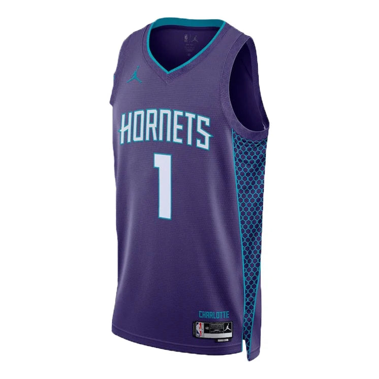 Jordan NBA Charlotte Hornets Statement Edition Swingman Jersey 'LaMelo Ball #1' New Orchid Purple 2022 (DO9520-567)