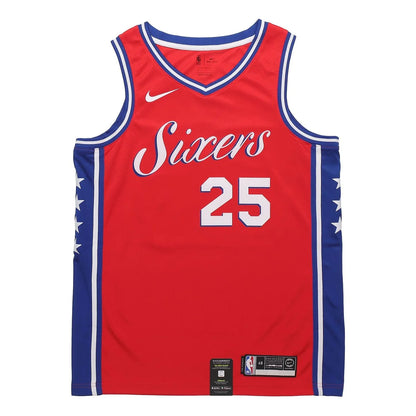 Nike NBA Philadelphia 76ers Earned Edition Swingman Jersey 'Ben Simmons #25' University Red 2018 (877219-658)