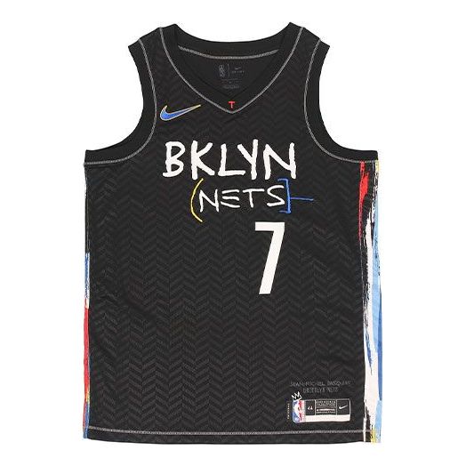 Nike NBA Brooklyn Nets City Edition Jersey 'Kevin Durant #7' Black BKLYN Graffiti 2020 (CN1713-010)