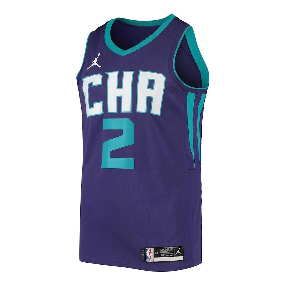 Jordan Brand NBA Charlotte Hornets Statement Edition Swingman Jersey 'LaMelo Ball #2' Purple (CV9471-572)