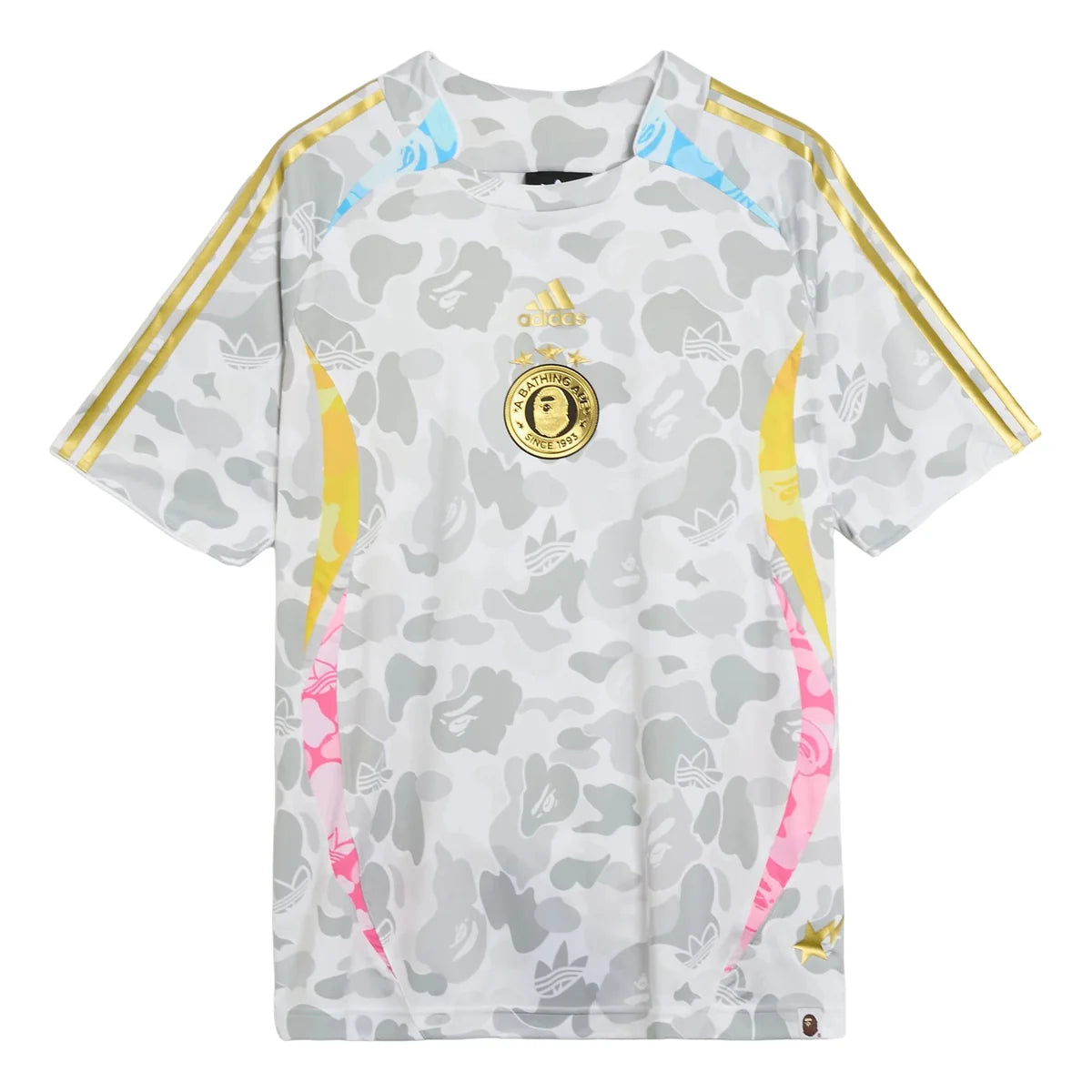 adidas x BAPE Teamgeist T-Shirt White/Grey Asia Sizing (KU5996)