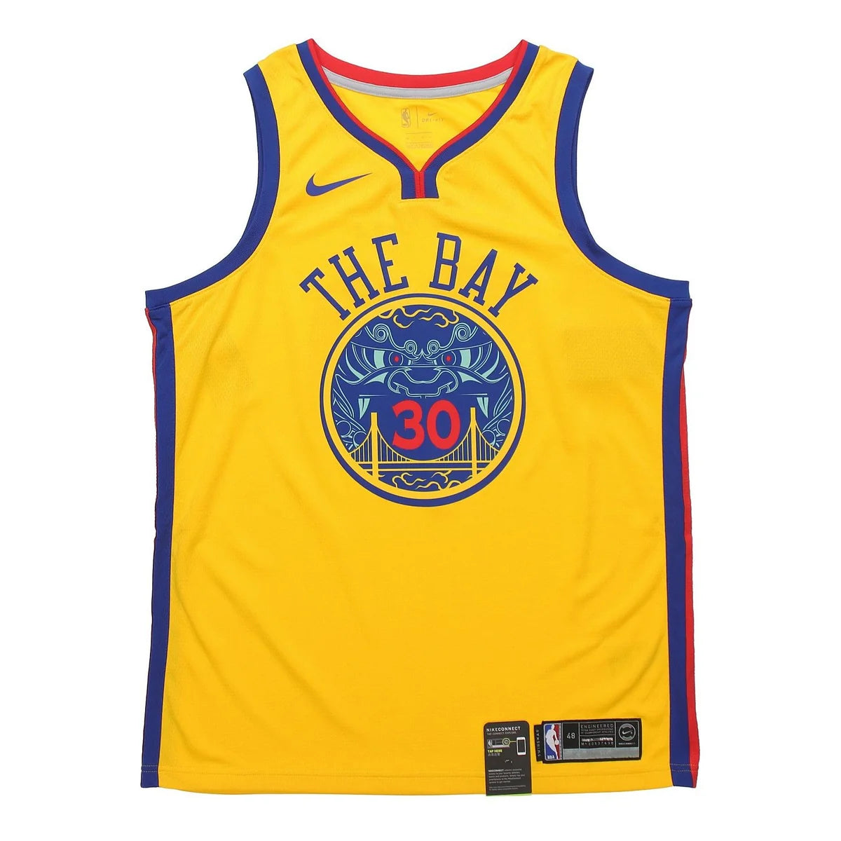 Nike NBA Warriors City Edition Jersey 'Stephen Curry #30' Gold 2018 (912101-728)