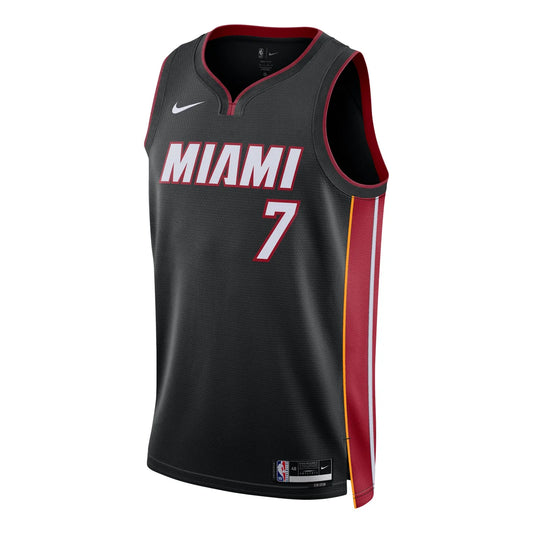 Nike NBA Miami Heat Icon Edition Swingman Jersey 'Terry Rozier #7' Black 2024 (DN2011-024)