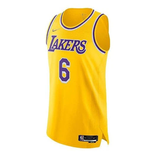Nike NBA Lakers Icon Edition Authentic Jersey 'LeBron James #6' Gold (DB3317-730)