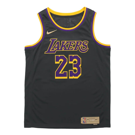 Nike NBA Los Angeles Lakers Earned Edition Swingman Jersey 'LeBron James #23' Black 2020 (CN9929-013)