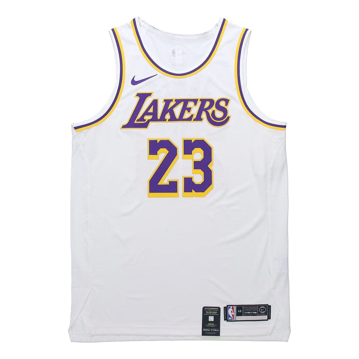 Nike NBA Los Angeles Lakers Association Edition VaporKnit Authentic Jersey 'LeBron James #23' White (AT4709-102)
