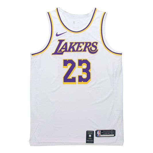 Nike NBA Los Angeles Lakers Association Edition VaporKnit Authentic Jersey 'LeBron James #23' White (AT4709-102)