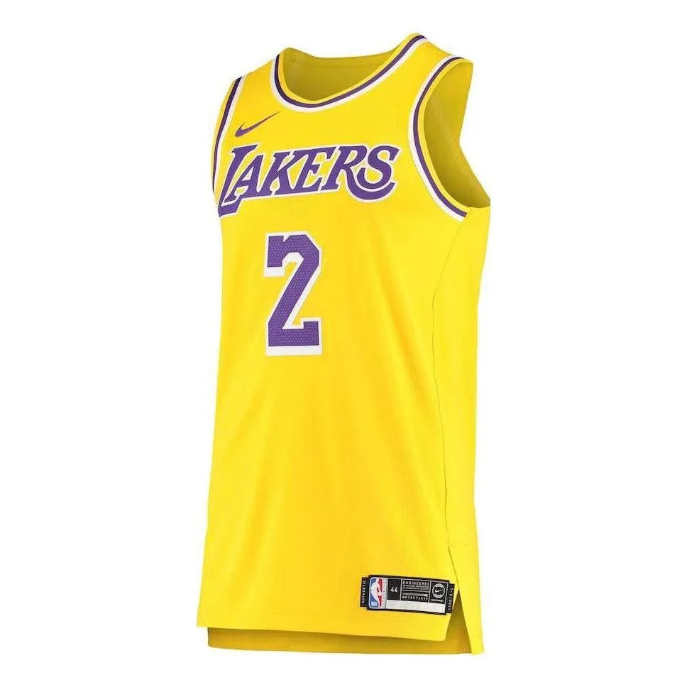 Nike NBA Los Angeles Lakers Icon Edition Authentic Jersey 'Lonzo Ball #2' Gold 2017 (AA7265-728)