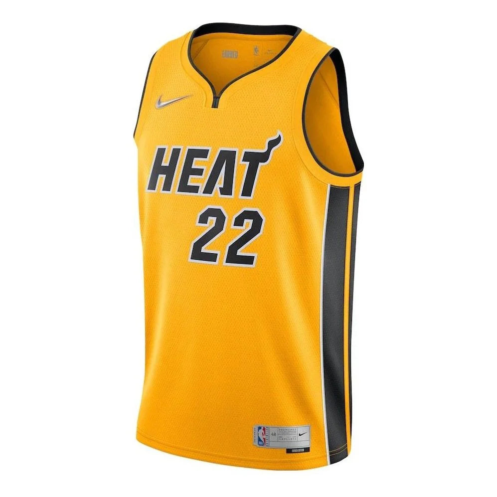 Nike NBA Miami Heat Earned Edition Swingman Jersey 'Jimmy Butler #22' Amarillo Gold (CN9934-717)