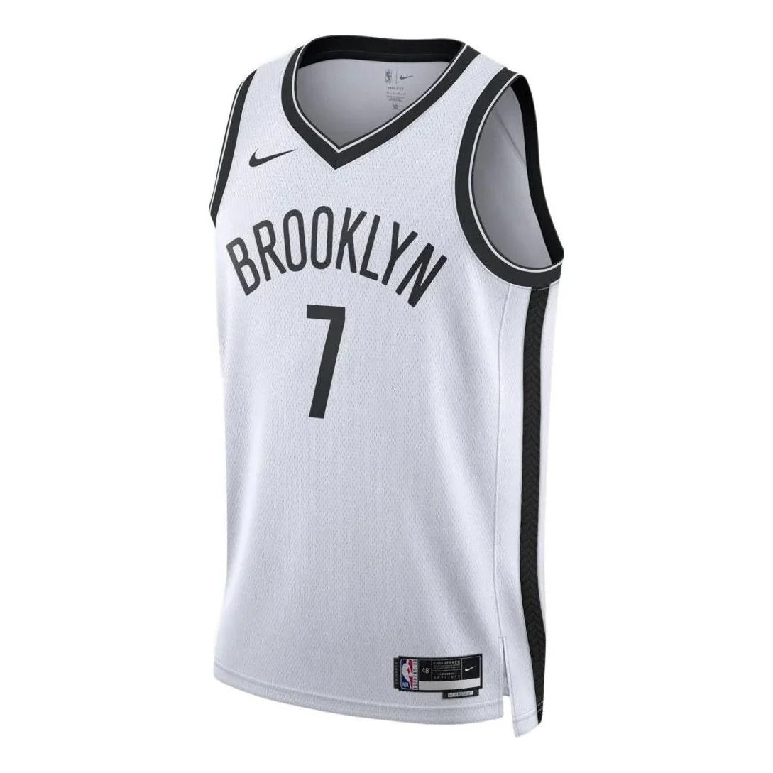 Nike NBA Nets Association Edition Jersey 'Kevin Durant #7' White 2022 (DN2069-101)