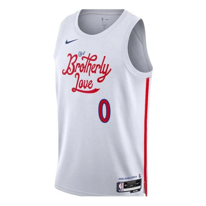 Nike NBA Philadelphia 76ers City Edition Swingman Jersey 'Tyrese Maxey #0' White (DO9606-105)