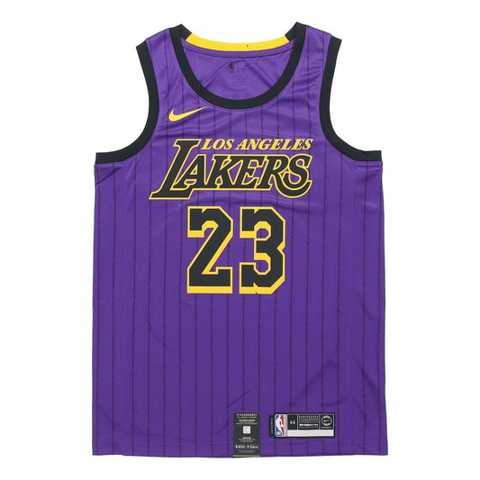 Nike NBA Los Angeles Lakers City Edition Swingman Jersey 'LeBron James #23' Purple 2018 (AJ4618-510)