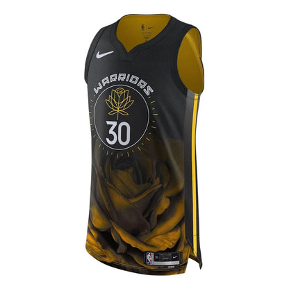 Nike NBA Golden State Warriors 2022/23 City Edition Authentic Jersey 'Stephen Curry #30' Black/Gold (DQ0194-010)