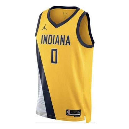 Jordan NBA Indiana Pacers Statement Edition Swingman Jersey 'Tyrese Haliburton #0' Gold 2022 (DO9528-731)