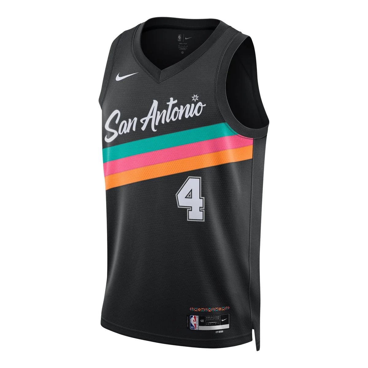 Nike NBA San Antonio Spurs City Edition Swingman Jersey 'De'Aaron Fox #4' Black 2024 (HM5996-015)