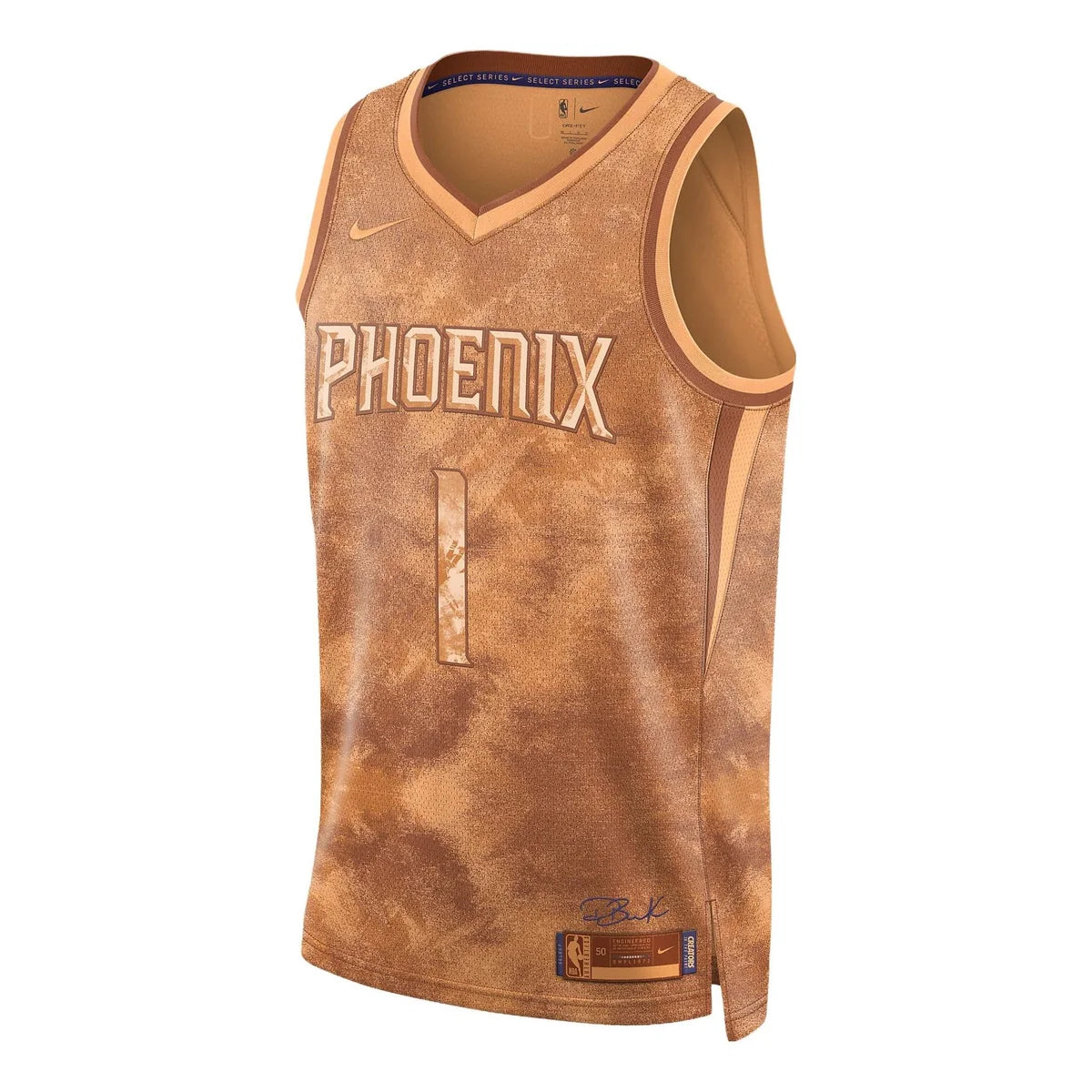 Nike NBA Suns Select Series Jersey 'Devin Booker #1' Brown 2023 (FD6233-860)