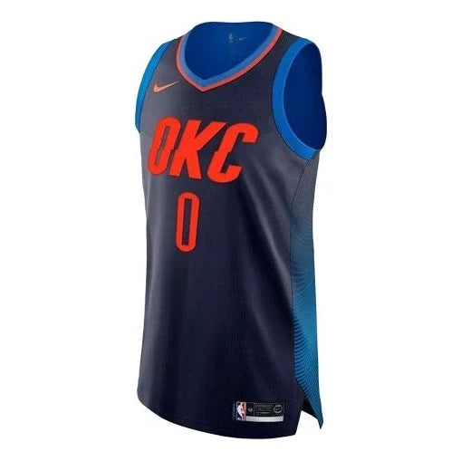 Nike NBA Thunder Statement Authentic Jersey 'Russell Westbrook #0' Navy 2017/18 (863163-419)