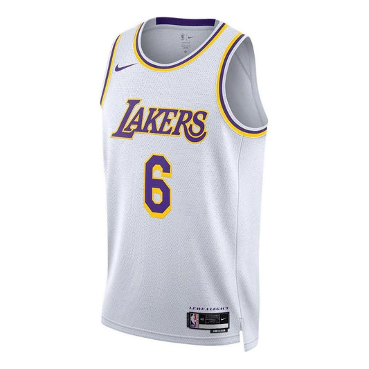 Nike NBA Los Angeles Lakers Association Edition Swingman Jersey 'LeBron James #6' White 2022 (DN2081-100)
