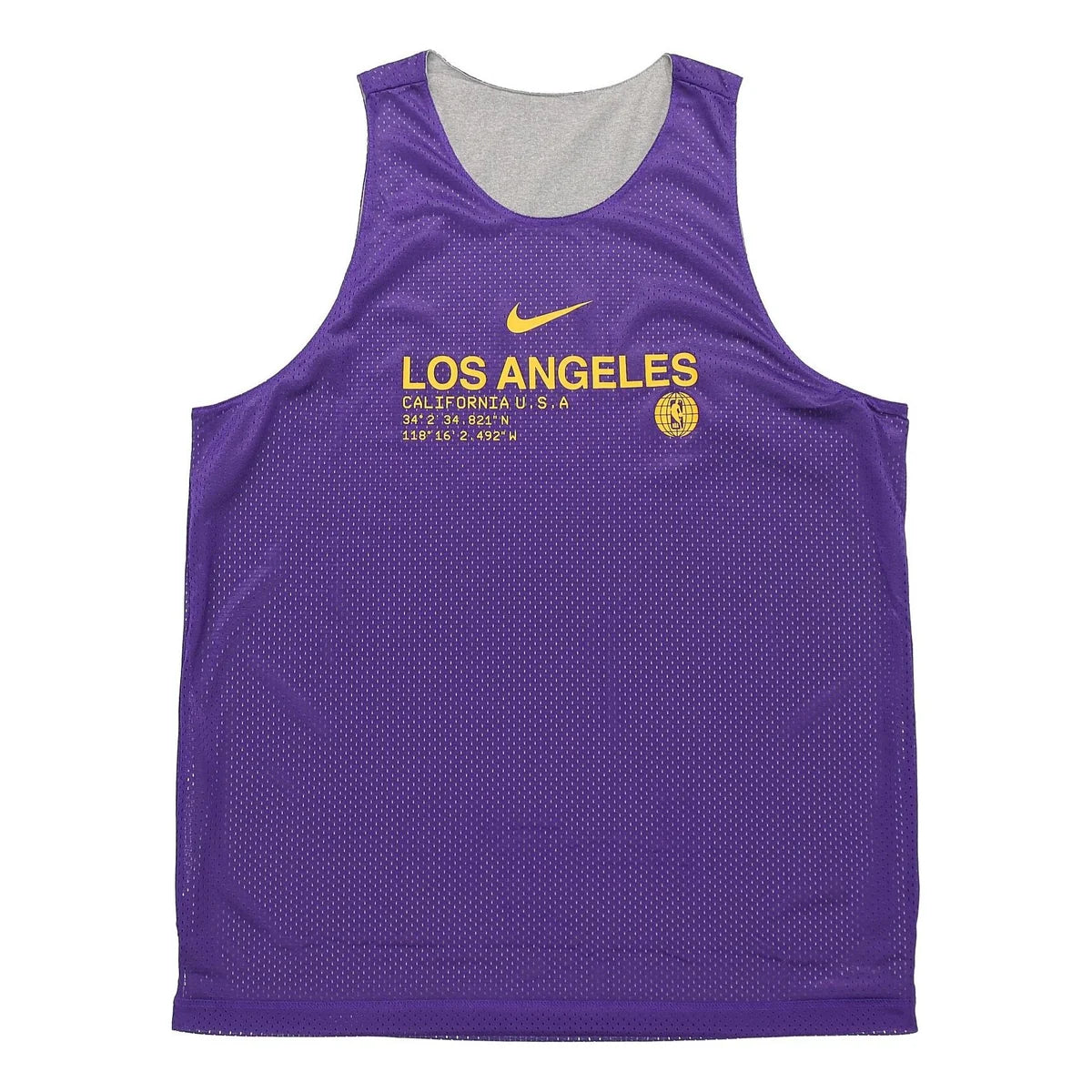 Nike NBA Los Angeles Lakers Reversible Practice Jersey 'Blank' Purple/Gray (CN0717-504)