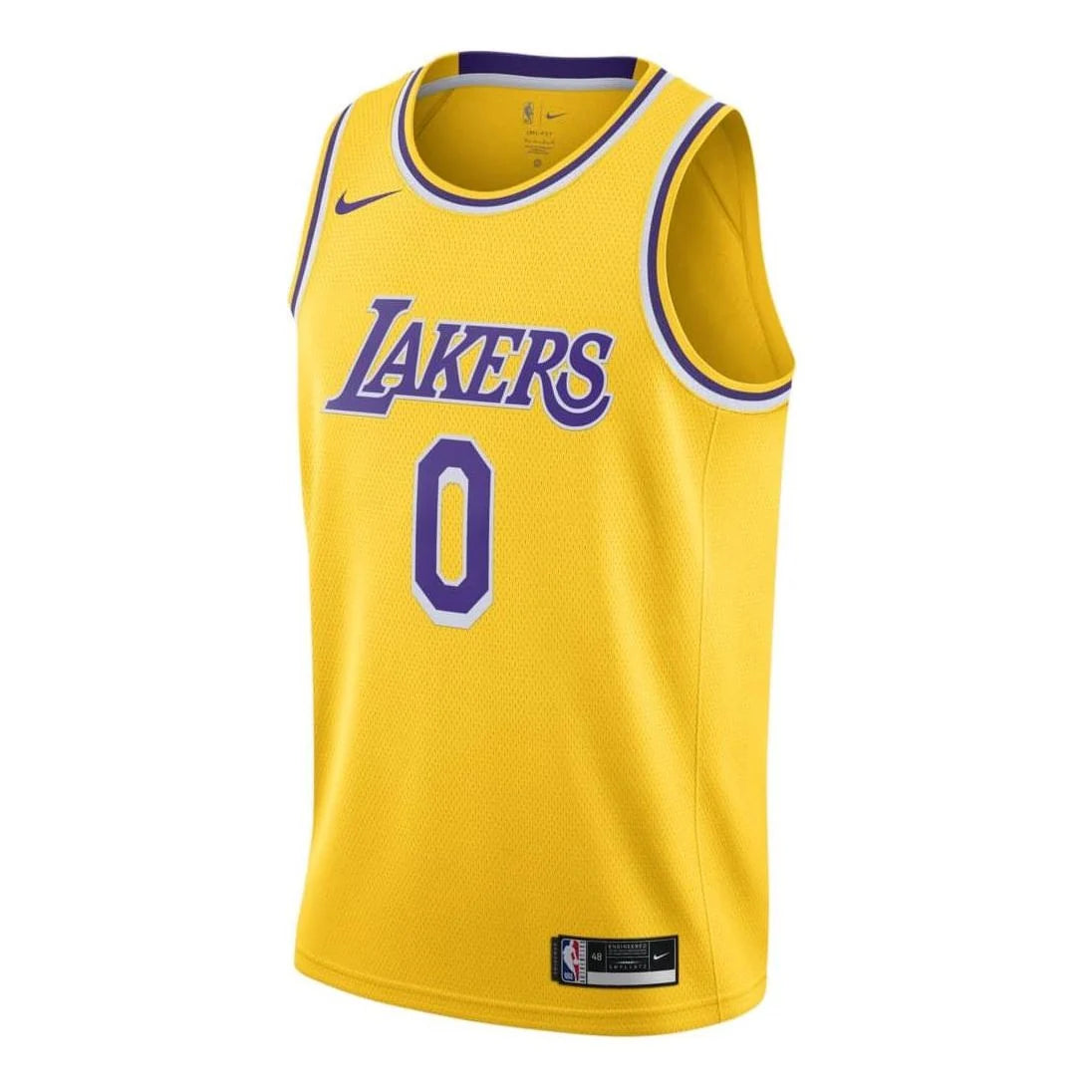 Nike NBA Lakers Icon Edition Jersey 'Russell Westbrook #0' Gold 2021 (CW3669-741)