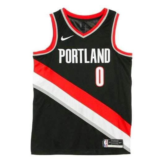 Nike NBA Portland Trail Blazers Icon Edition Swingman Jersey 'Damian Lillard #0' Black (CW3680-010)