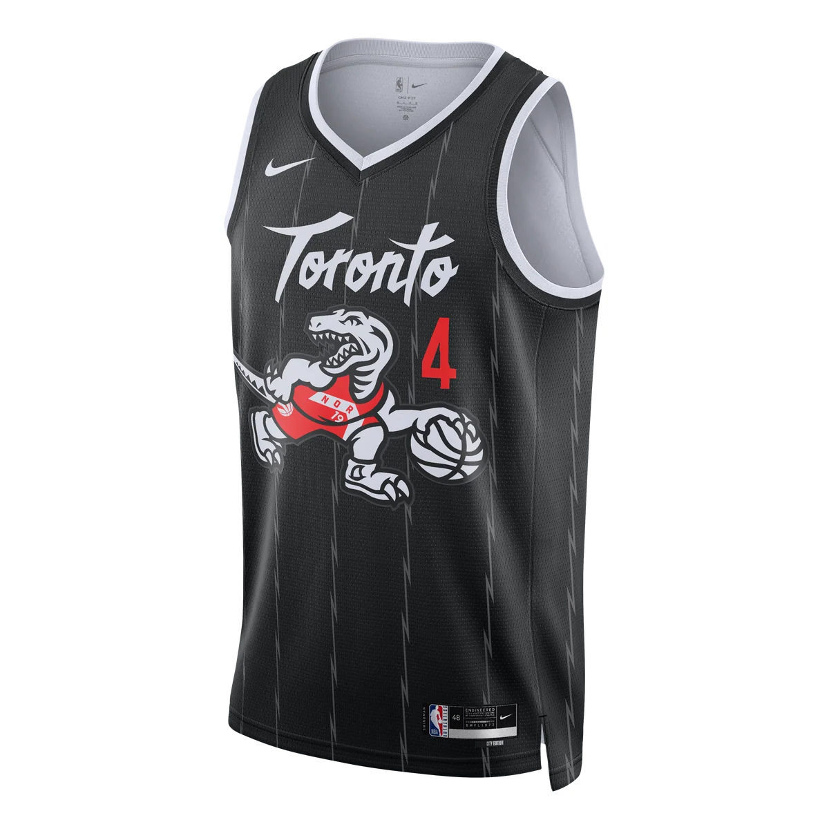 Nike NBA Toronto Raptors City Edition Swingman Jersey 'Scottie Barnes #4' Black 2023 (HM5997-011)