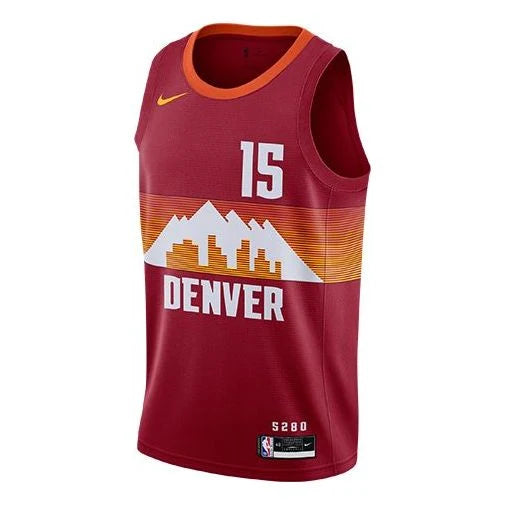 Nike NBA Nuggets City Edition Jersey 'Nikola Jokić #15' Crimson 2021 (CN1725-615)