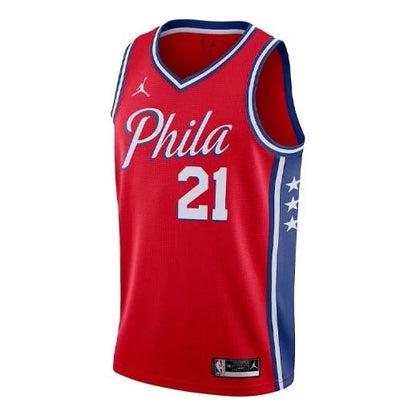 Jordan Brand NBA Philadelphia 76ers Statement Edition Swingman Jersey 'Joel Embiid #21' Red 2020 (CV9490-666)