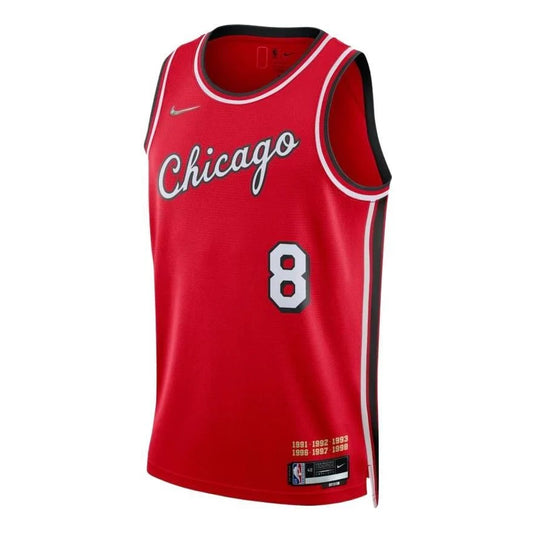 Nike NBA Bulls City Edition Jersey 'Zach LaVine #8' Red 2021 (DB4021-657)