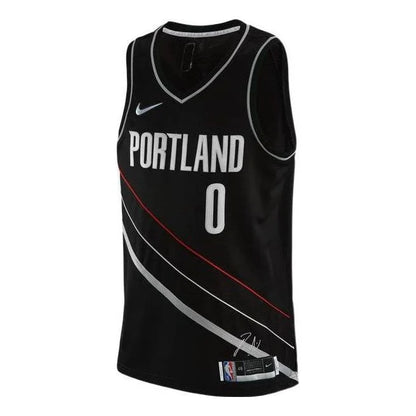 Nike NBA Portland Trail Blazers Statement Edition Swingman Jersey 'Damian Lillard #0' Black (DH8068-010)