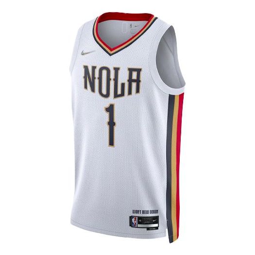 Nike NBA New Orleans Pelicans City Edition Jersey 'Zion Williamson #1' White 2021-22 (DB4037-100)