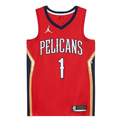 Jordan NBA Pelicans Statement Edition Jersey 'Zion Williamson #1' Red 2020 (CV9486-660)