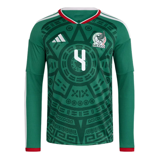 adidas Mexico 2026 Home Long-Sleeve Jersey 'E. Álvarez #4' Bold Green Asia Sizing (KW7742)