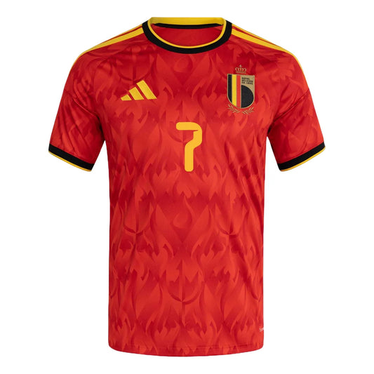 adidas Belgium 2026 Home Jersey 'Kevin De Bruyne #7' Red/Bold Gold Asia Sizing (KW7643)