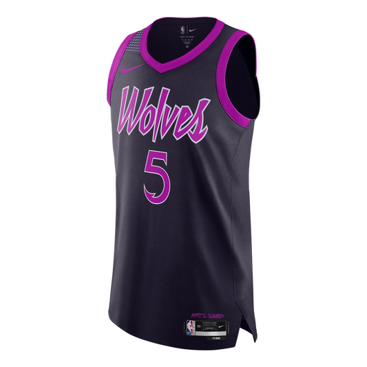 Nike NBA Timberwolves City Edition Authentic Jersey 'Anthony Edwards #5' Midnight Purple 2023 (HM6114-526)