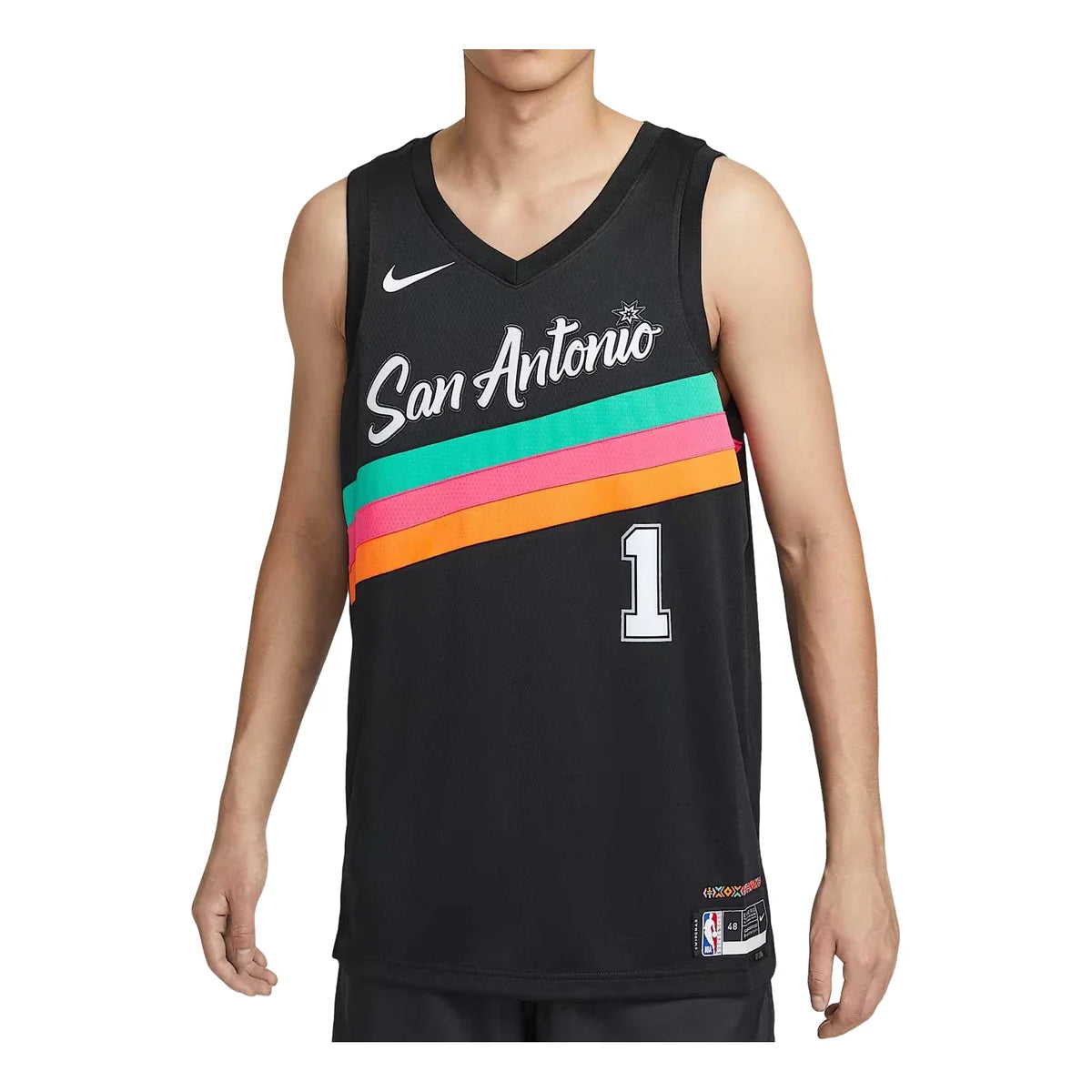 Nike NBA Spurs City Edition Jersey 'Victor Wembanyama #1' Black 2023 (HM5996-013)