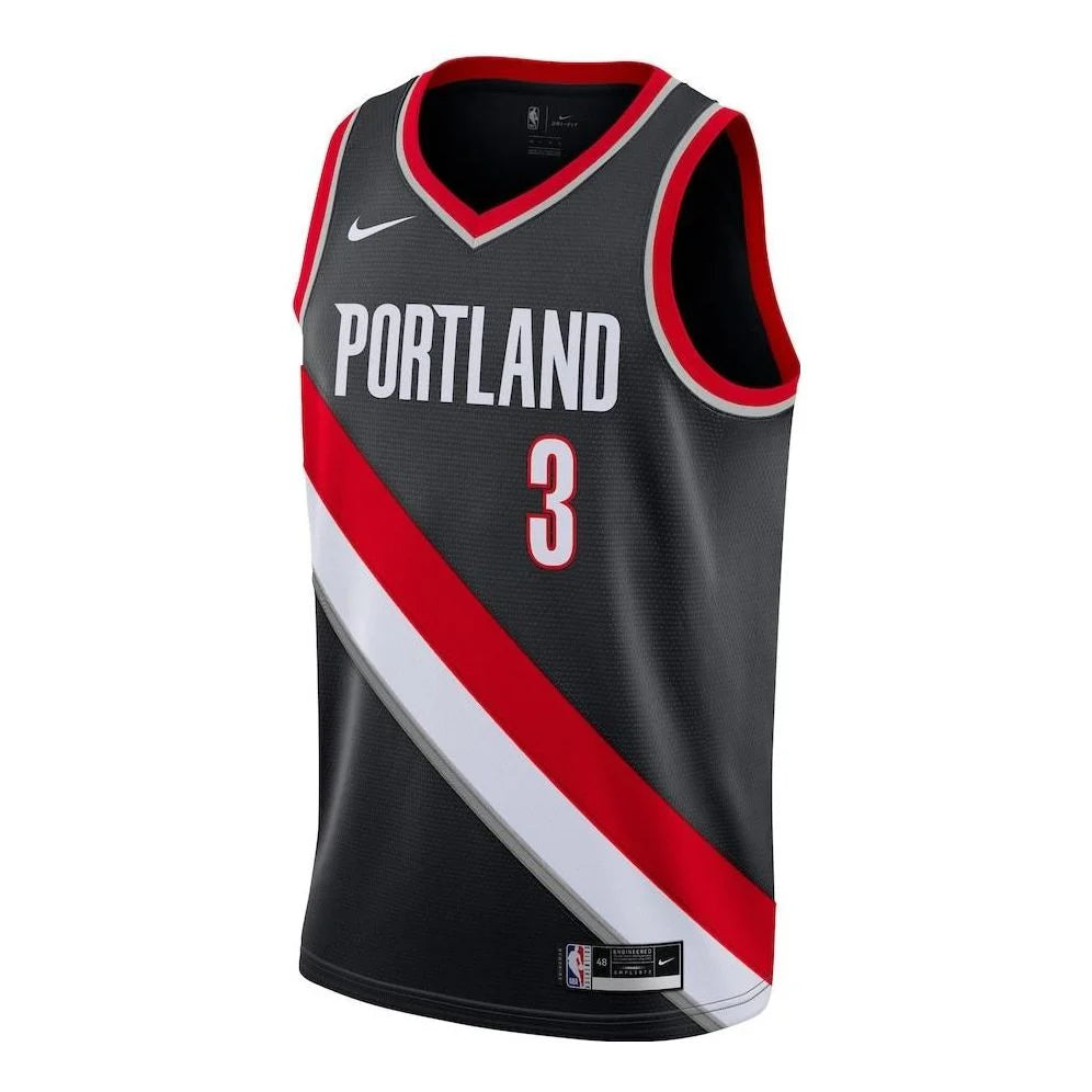 Nike NBA Trail Blazers Icon Edition Jersey 'CJ McCollum #3' Black 2020 (CW3680-011)