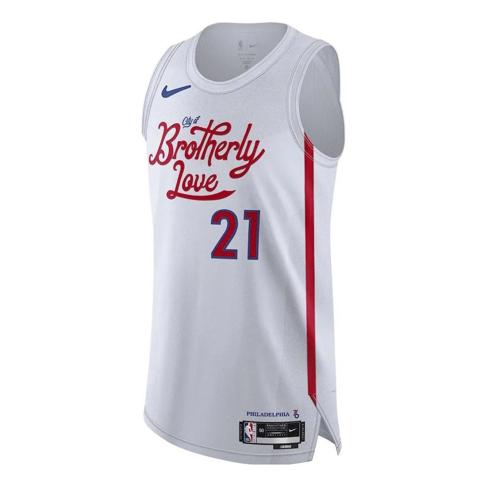Nike NBA 76ers City Authentic Jersey 'Joel Embiid #21' White (DQ0207-101)