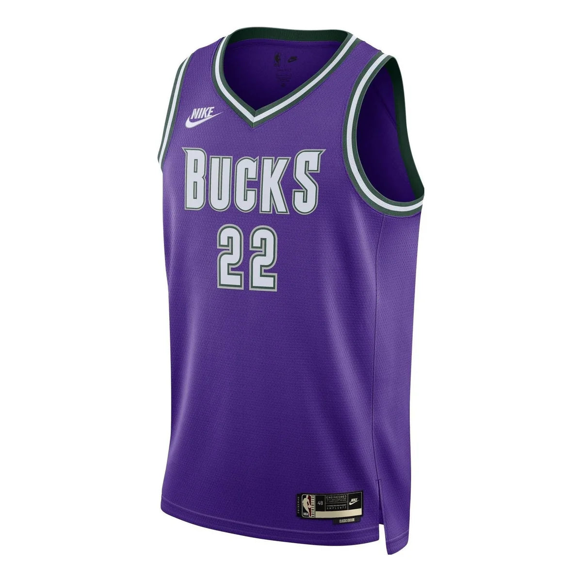 Nike NBA Bucks Classic Edition Jersey 'Khris Middleton #22' Purple 2022 (DO9450-506)