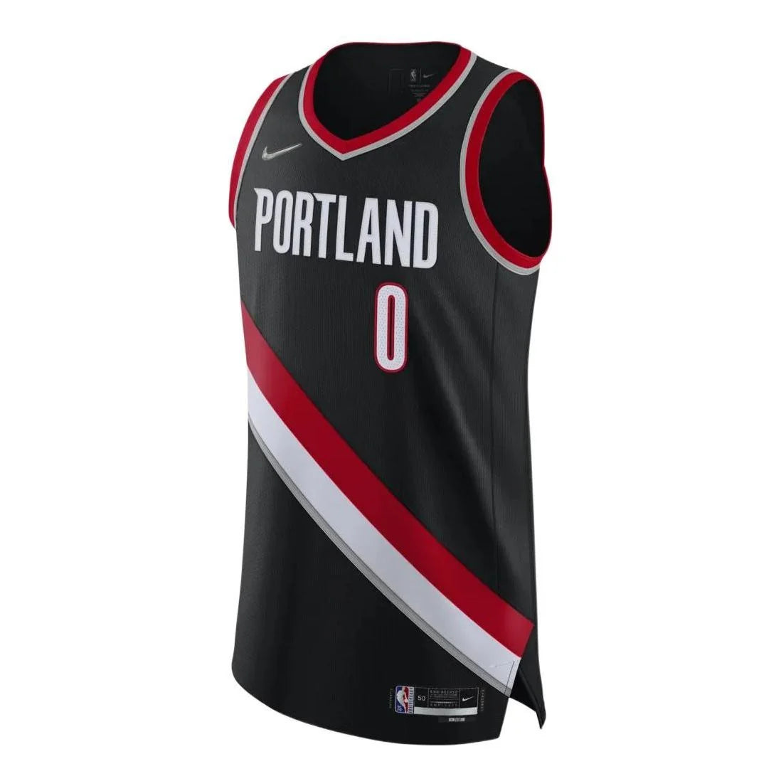 Nike NBA Portland Trail Blazers Icon Edition Authentic Jersey 'Damian Lillard #0' Black 2021 (DB3328-010)